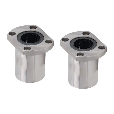 Heavy Duty Linear Motion Bearing Set With 25Mm Bore Ellipse Flange Ball Bearings 2 Pack For Machinery Equipment Built To Last From Bearing Steel Wear Resistant And Smooth Friction Reduction, 2-pack