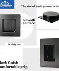 4 Pack Two And Three Quarters Inch Square Recessed Sliding Closet Door Finger Pulls In Black Stainless Steel Flush Handles