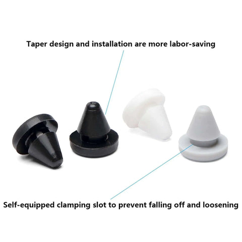 Cool Silent T-Plug Silicone Rubber Stopper Kit For Door Gaskets And Hole Plugs, White Muffler Eyelets For Pipes, Sheets, Screws, And Machinery With NonStandard Custom Options To Block Noise And Collision Damage, tapered cone plugs