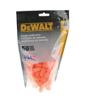 Orange Bell Shaped Foam Earplugs NRR 33 dB Uncorded 50 Pair Resealable Contractor Bag Made In USA ANSI S3.19 Compliant packaging
