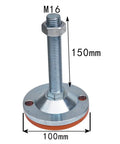 4 Pack Heavy Duty Adjustable Feet For Leveling And Stable Support In Home, Office, Restaurant, Workshop, Cabinets, And Industrial Equipment With Durable Lip Design For Even Weight Distribution Built To Last. M16 150mm adjustable foot, 100mm base