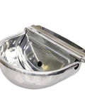 Built Like A Tank Automatic Water Trough With Float Valve For Dogs Cattle Horses And Goats Rustproof Stainless Steel bowl with refill valve.