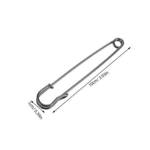 Uonlytech 50 Pack High Strength Safety Pins For Cardigans Shawls Heavy Duty Iron secure fastening 10 cm safety pin close-up view