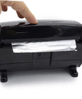 Person using Tin Foil Cutter Machine With Automatic Storage Box For Hairdressing And Nail Art Supplies High Temperature Resistant Foil Dispenser