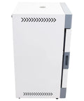 Horizontal Electric Blast Drying Oven Built Tough As Nails For Daily Lab Heating Featuring Rust Resistant Finish Coat And Spotless Stainless Chamber Premium Quality Construction Guaranteed side view showcasing sleek design.