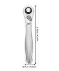 Quarter Inch Ratchet Socket Wrench With Quick Grip For Easy Bolt Fastening And Smooth Auto Repair Work This Nifty Spanner, 3.73 in length.