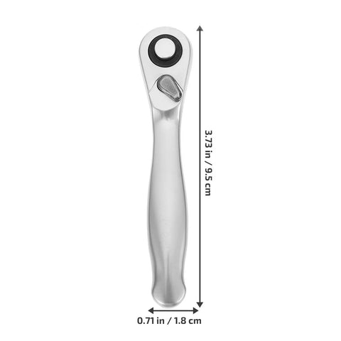 Quarter Inch Ratchet Socket Wrench With Quick Grip For Easy Bolt Fastening And Smooth Auto Repair Work This Nifty Spanner, 3.73 in length.