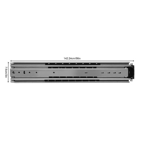 Heavy Duty Full Extension Side Mount Drawer Slides Solid Cold Rolled Steel, 56in length, designed for easy installation in cabinets.