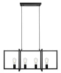 4 Light Modern Farmhouse Kitchen Island Chandelier Matte Black Industrial Pendant Lighting for Dining Room Bar and Living Area