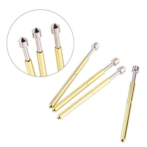 100 Pcs P75-E2 Spring Test Probes Pogo Pins For PCB Testing, E Type Conical Head, 1.3mm Tip, 16.5mm Length, Durable Spring Contact Probes