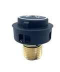 Safety Valve With Integrated Anti Slip Washer For Vibration Prone Machinery, Keeps Fasteners Tight And Resists Loosening Under Heavy Equipment Vibration, Tough As Nails Performance For Reliable, Secure Fastening And Reduced Maintenance. Black safety valve with brass threaded base