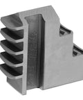 Precision Tuned Three Piece K1180 Self Centering Three Jaw Lathe Chuck Set For Metal Machining And Woodworking Shops showing a steel jaw.