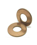 Size 10 Marine Grade Silicon Bronze Flat Washers, Heavy Duty, 0.200 Inch Inner, 0.437 Inch Outer, shown close-up