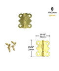 12 Pack Mini Heavy Duty Cabinet Door Hinges With Screws 17x20mm Gold Finish Tough As Nails Hardware For Kitchen Office And Pantry Cabinets Easy Install Sturdy Steel Construction Corrosion Resistant, gold hinge and screws