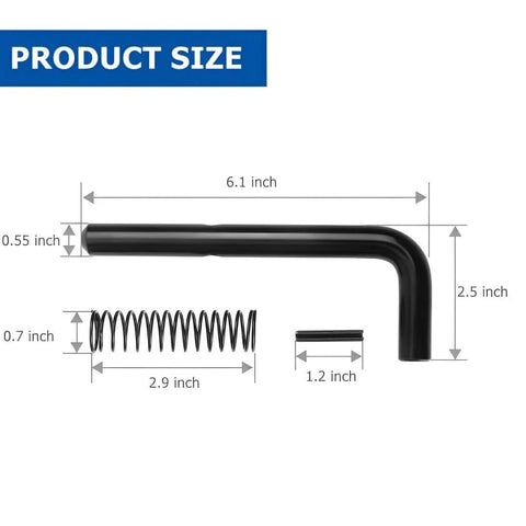 Two Pack Trailer Gate Pin And Spring Latch Kit For Utility And Carry On Trailers, Heavy Duty Gate Latch Repair Kit size diagram