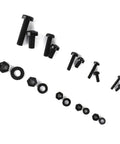 270 Piece Nylon Screws Assortment Kit With M2, M2.5, M3, M4, M5 Nuts And Washers In Black Nylon, screws and nuts arranged
