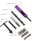 Half Inch 13 UNC Thread Repair Kit With 12 Threaded Inserts and tools for restoring damaged threads in soft metals.