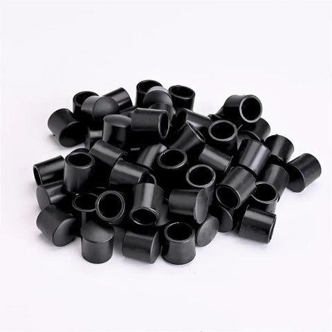Premium Rubber Door Stop Tip Replacement Set 16 Pcs Door Stopper Bumpers black rubber caps pile, front view