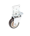 One Piece Heavy Duty Caster Wheel 20 Kg Silent Swivel With Brake For Moving Furniture Chairs Beds Cabinets Work Tables Soft Rubber 2 Inch Stem With Anti Slip Non Marking Rubber Feet