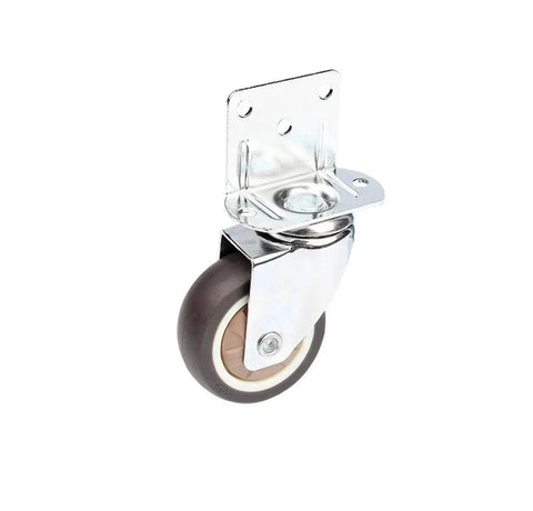 One Piece Heavy Duty Caster Wheel 20 Kg Silent Swivel With Brake For Moving Furniture Chairs Beds Cabinets Work Tables Soft Rubber 2 Inch Stem With Anti Slip Non Marking Rubber Feet