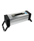 Cold Wind Led Curing Lamp 365 Nanometer UV Light Straight Up Fast Resin Curing With No Sweat Air Cooling And Heavy Duty 2000 Watt Build side view with handle.