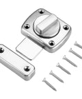 Cast Metal Door Latch Lock Hook Bathroom Right Angle Sliding Gate Bolt with screws, designed for secure installation and easy use.