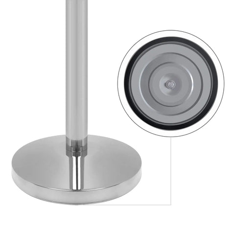 Two Pack Velvet Rope Crowd Control Stanchions With Stainless Steel Posts Cement Bases And Velvet Foam Ropes In Polished Silver Ideal For Indoor Outdoor Use Hotels Theaters Weddings Venues VIP Lines Exhibitions