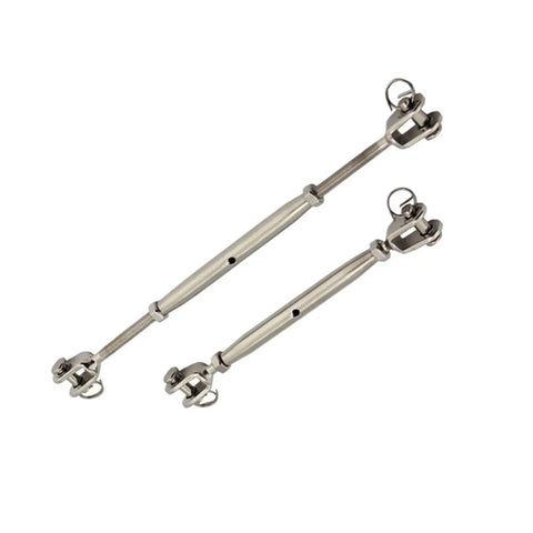Rock Hard 304 Stainless Steel Swivel Jaw Turnbuckles For Marine Sailboat Rigging, M5 and M20 sizes for secure tie-downs.
