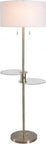 USB Floor Lamp With Dual Built In Tempered Glass Trays And Brass Finish In Modern Style For A Dope Look 60.75 Inch Tall Standing Light
