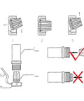 Installation guide for NBT30 CNC Collet Chuck Fixture Compatible With ER16 ER20 ER25 ER32 Spindles showing tool holder and collet.