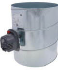 Round Automatic Damper 12 Inch In Galvanized Steel With Single Blade And Gasket Seal For Minimal Leakage, Power Closed Spring Return