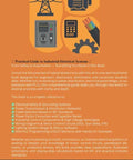 Book cover: Practical Guide to Industrial Electrical Systems, orange background with electrical icons; Amazon.