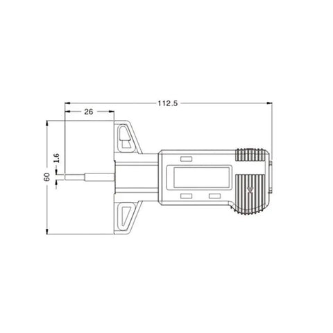 Tool for Measuring Tread tire Pattern Depth Gauge Electronic Digital Represents 0-25mm Depth Vernier Caliper Measuring Tool dimensions drawing