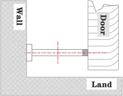 Diagram of Long 8 Inch Stainless Steel Door Stopper Heavy Duty Brushed Finish With Rubber Absorber Anti Collision Wall Protector