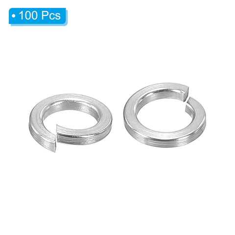 Premium Grade Built Tough 100 Pack 4mm 304 Stainless Steel Split Lock Washers With Elastic Grip Seals for Bolts and Screws.