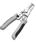 Heavy Duty Wire Stripper Pliers Manual Hand Tool With Stripping Cutting And Gripping Sections For Electrical Work Home Wiring Jobs, compact design with soft grip.