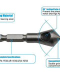 SOCOJE chamfer bit with 1/4-in hex shank, steel countersink/deburring drill bit
