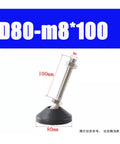 Bulletproof Nylon Adjustable Leveling Feet With Swivel Base And Flexible Joints For Unshakeable Stability Wear Resistant Build That Locks Tight Across Every Standard Thread Size From M8 To M24, 100mm height, D80 base, nylon material showing M8 threading.
