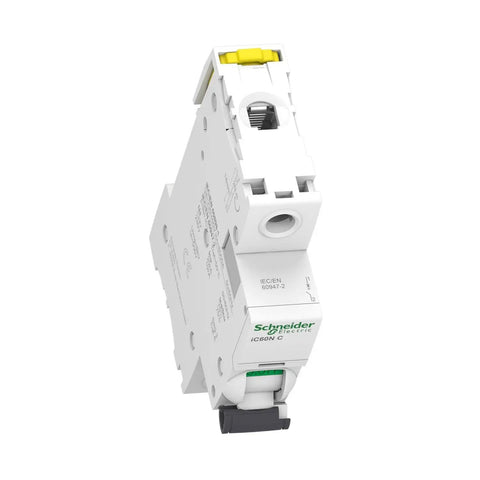 Heavy Duty One Pole Miniature Circuit Breaker Featuring 40A C Curve Protection For Smooth Electrical Panel Upgrades In Crisp White Finish