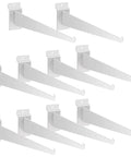 10-pack of 12 Inch Slatwall Shelf Brackets With Lip Heavy Duty Metal Slatwall Brackets for Garage Kitchen White