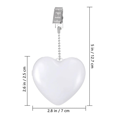 Two Pack Heart Shape Purse Lights With Sensor Illuminator For Handbags Battery Powered Night Light hanging on clip
