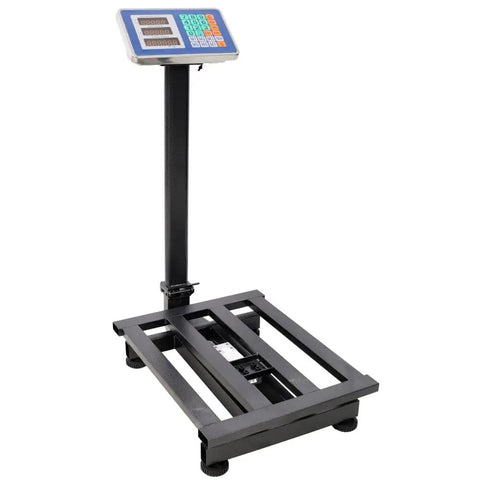 Heavy Duty Digital Floor Scale Handling Up To 660 Pounds Like A Champ with a sturdy black platform and digital display for precision.