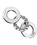 Thrust ball bearings set, chrome steel ABEC3, 25x47x15 mm, 2 pcs, front view