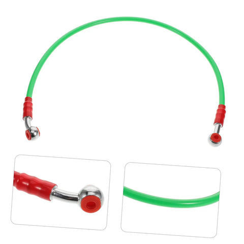 Flexible Brake Line Hose for Motorcycles, Scooters and Dirt Bikes, green with red fittings, 0.6m
