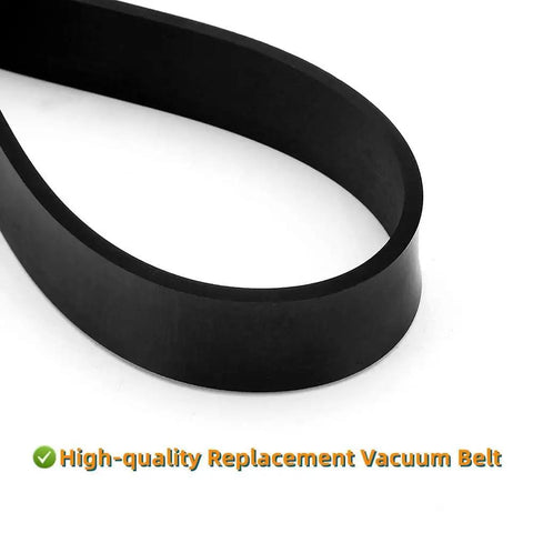 Premium Style Five Replacement Belts Compatible With Dirt Devil Royal Upright Vacuums Power Max Pet Featherlite Swivel Glide Series Pack Of Two Keep Your Vacuum Cleaning Like New With These Strong Belts, close-up of a black vacuum belt on white background.