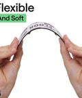 Hands bending a Rug Gripper Pads 12 Pack Double Sided Rug Stickers That Keep Area Rugs Flat At Corners On Hardwood Tile And Laminate Floors