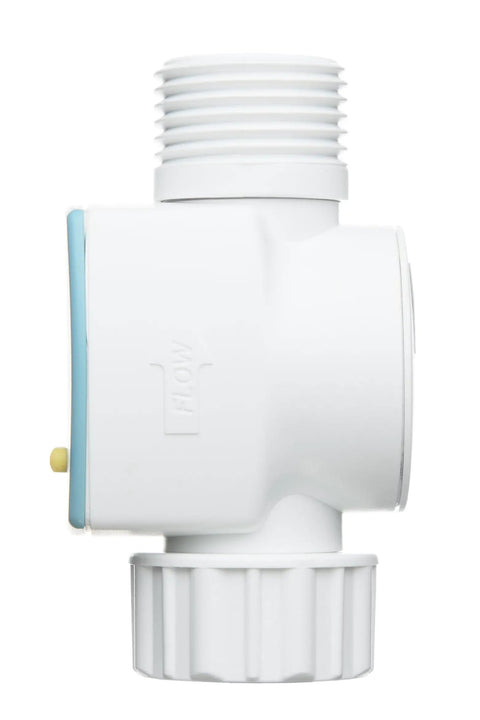 Reversed Display Water Flow Meter For Garden Hose See Gallons In Real Time Easy To Attach Tracks Single Use And Total Water Use on white plastic meter