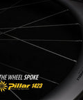 Close-up of spokes on Gravel Wheelset With 35mm Depth And 25mm Inner Width, Tubeless Ready 700C Disc Brakes, 6-Bolt Rotor