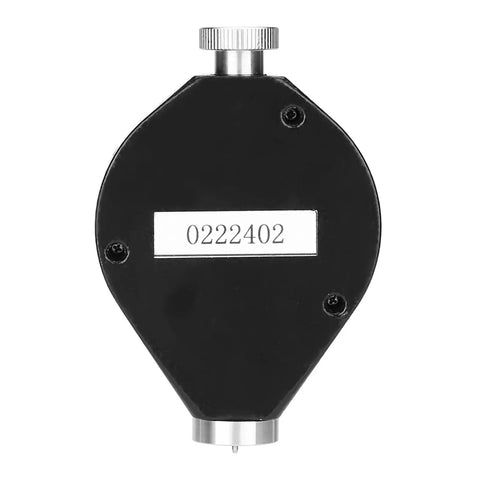 Zero Fluff Digital Shore A Durometer Hardness Tester With Clear LCD Screen For Testing Rubber Tires Silicone And Plastic Firmness Dead On Accuracy You Can Trust, back view showing label and dial.