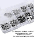 120Pcs 10 Size 304 Stainless Steel E Clip Assortment Kit With External Retaining Snap Rings Circlips For 1.5 To 10 Mm In Durable Plastic Storage Box Pro Grade Shop Must Have